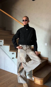 Куртка демісезонна з екошкіри Vintage S Чорний (арт.IR8916)