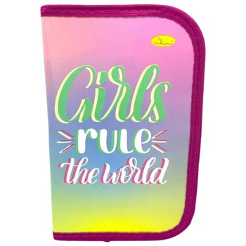 Пенал ламинированный Girls rule на молнии 1 отделение 19x13 см