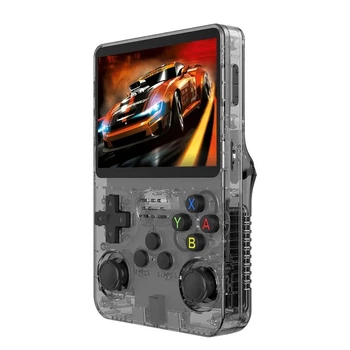 Портативная консоль R36S 64GB, IPS 3,5 дюйма 640x480, аккумулятор 3200 мАч, черная