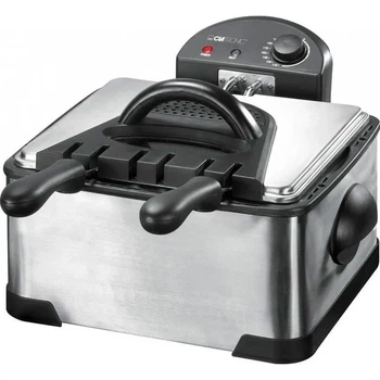 Фритюрница Clatronic FR 3195, 4 л, 2 корзины, 2000 Вт, нержавеющая сталь, холодная зона