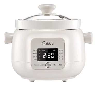 Кастрюля Midea электрическая тушеная керамическая для детского питания, 1.5л, белая, MD-DGE1556