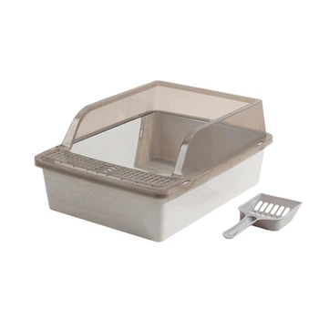 Туалет для кішок Taotaopets 263303 Gray котячий лоток з лопаткою