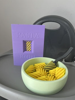 Макароны Rotini 3D, набор фигурных макарон, игрушечная паста из PLA, игрушка для детей макароны