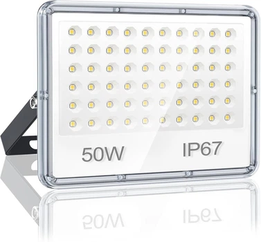 Светодиодный прожектор YIQIBRO 50W 6500K для улицы, LED прожектор холодный белый свет