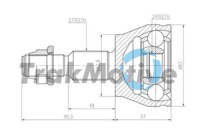 ШРУС наружный 27/24 зуб., комплект Ford C-Max/Focus, TRAKMOTIVE (400802)