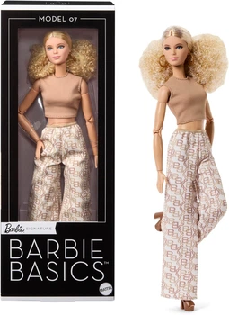 Лялька Барбі Базова Блондинка з кучерявим волоосям Barbie Signature Basics Model 07 Blonde Hair (JJX26) (JJX26)