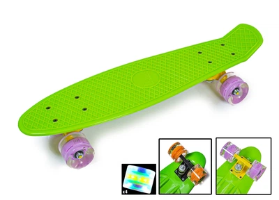 Скейт Penny Board 22" Зелений на LED колесах