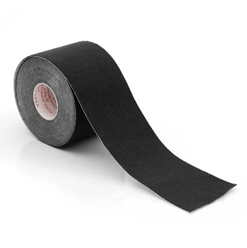 Кинезиологический тейп EasyFit Kinesio 5 см × 5 м, эластичный спортивный пластырь, черный