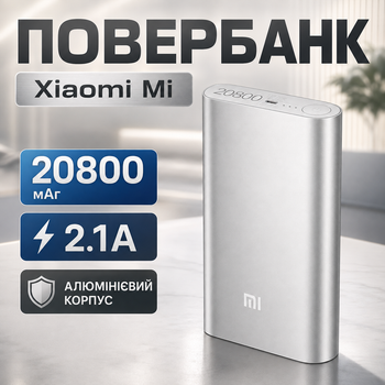 Павербанк Xiaomi M8 20800 мАг портативний зарядний пристрій для смартфона та планшета