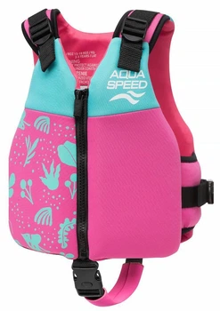 Жилет для плавания Aqua Speed Safe Splash 61125 бирюзовый, розовый Дит 19-30 кг