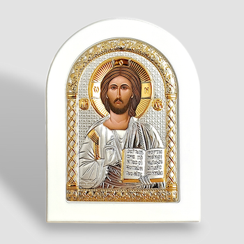 Икона серебряная 10,5х14 см Спасителя Иисуса Христа. A-3/001G/B