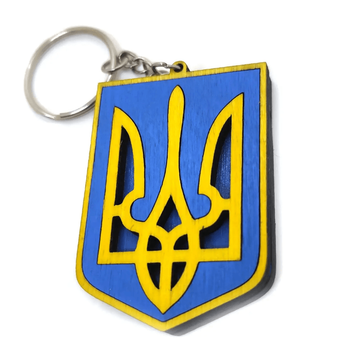 Брелок деревянный "Герб Украины" 6x4 см Односторонний (EW817547324)