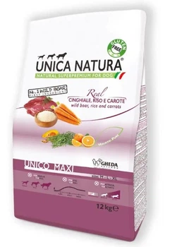 Сухой корм Gheda Unica Natura Unico Maxi для собак крупных пород с диким кабаном, рисом и морковью, 12 кг