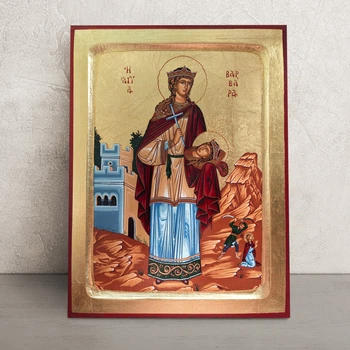Писаная икона Святой Варвары Великомученицы 23×29 см