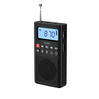 Радіоприймач HOCO HI51, Bluetooth, FM/AM радіо, AUX, корпус пластмас, Black, BOX