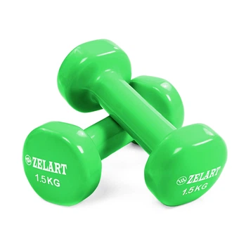 Гантели для фитнеса виниловые Zelart Beauty TA-5225-1_5 Салатовый