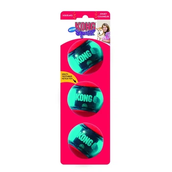 Игрушка для собак малых пород KONG Squeezz Action Ball Red мяч-пищалка, красный S - 5,1 см (3 шт)