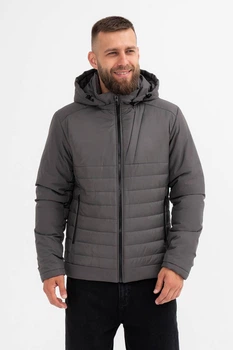 Чоловіча демісезонна куртка великого розміру UF-Fashion 147-DVL DV MEN'S 50 графітовий