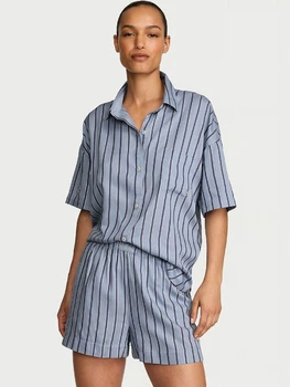 Пижама (рубашка + шорты) женская Victoria's Secret 969232636 S Серая (1161987260)