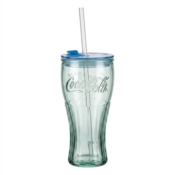 Склянка з соломкою coca-cola 24х8,5 см, 450 мл скло прозорий Vidrios san miguel (541#9021)