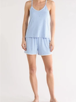 Піжама (майка + шорти) жіноча великих розмірів Tommy Hilfiger 539020259 XL Блакитна (1161436336)