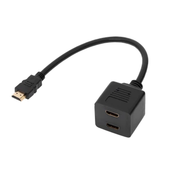 Адаптер HDMI штекер-2х разъем на кабеле 30см Cabletech (ZLA0791)