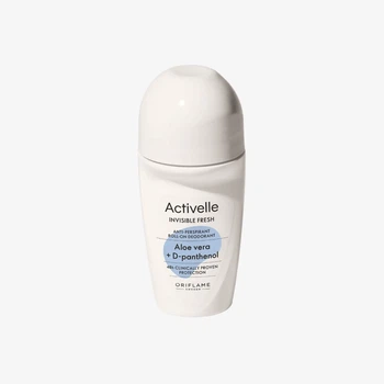 Кульковий дезодорант-антиперспірант Oriflame Activelle Invisible Fresh з алое вера та D-пантенолом, 50 мл