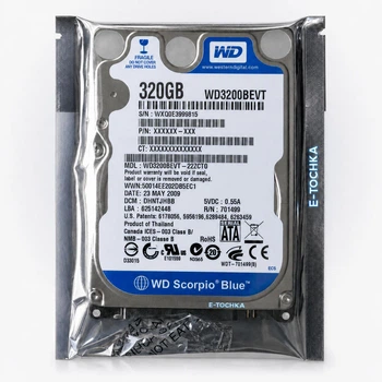 Жесткий диск Western Digital WD3200BEVT 320GB 2.5" SATA II 5400RPM 8MB для ноутбука