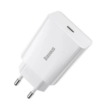 Зарядное устройство Baseus Speed Mini PD Charger 20W Сетевой адаптер Type-C с быстрой зарядкой PD3.0/QC3.0/FCP, Белый
