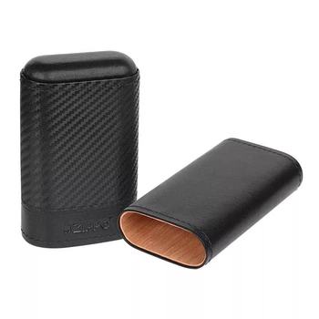 Чохол для 3 сигар ZIPPO Black Leather Carbon натуральна шкіра, дерево Чорний карбон (2007999)