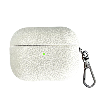 Чехол противоударный Grain Leather Case для AirPods Pro 2 силиконовый белый с защитой от ударов White SR-547