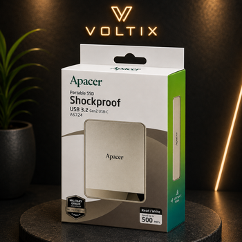Портативный SSD Apacer AS724 1TB USB 3.2 Gen 2 Type-C, до 500 МБ/с, кремовый