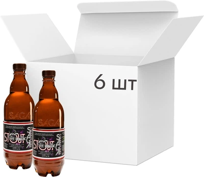 Упаковка пива Saga Milk Stout темное нефильтрованное 7.4% 0.66 л x 6 шт (4820195891179)