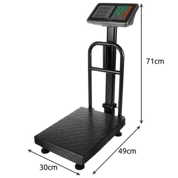 Весы товарные электронные Malatec 150 кг 400x300 мм беспроводные платформенные с аккумулятором и подсветкой для склада магазина