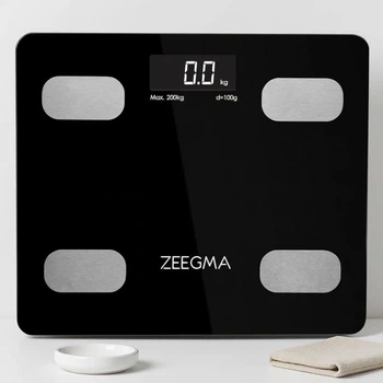 Весы напольные Zeegma умные диагностические стеклянные с Bluetooth и приложением для контроля веса 17 параметров 200 кг