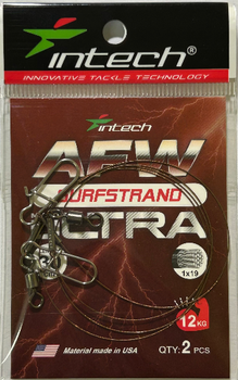 Поводок металлический Intech AFW Surfstrand Micro Ultra 1x19, 30 см, 0,32 мм, 26 lb (12 кг), 2 шт./уп.(FS_EC98F61F98BE)