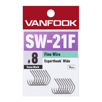 Крючок Vanfook SW-21F Spoon Experthook Wide Gape Fine Wire, 16 шт., #8(FS_221F479BB33B)