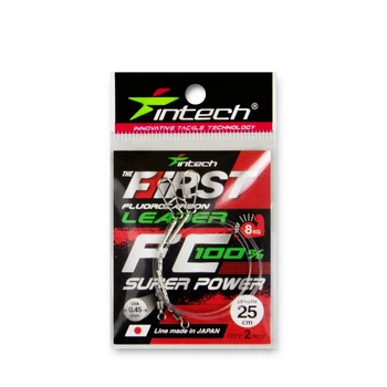Поводок Intech FC First Leader флюорокарбоновый 25 см (2 шт.), 0,45 мм, 8,00 кг для ловли щуки, судака и трофейных хищников(FS_E5598CF44EEC)