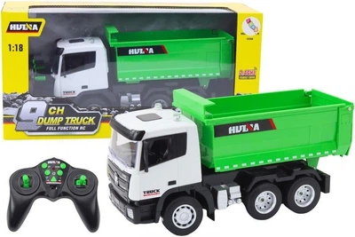 Ciężarówka zdalnie sterowana Leantoys 1:18 Biało-zielona 20258 (5905991025412)