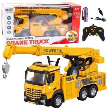 Dźwig zdalnie sterowany Leantoys z hakiem Żółty 1570 (5905991050551)