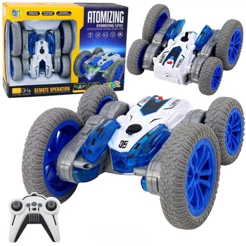 Autko kaskaderskie zdalnie sterowane Leantoys 1:18 Biało-niebieskie 28919 (5905991088998)