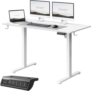 Компьютерный стол SENSE7 Nojo Light с электрической регулировкой высоты 120х60 см Белый (14490994)