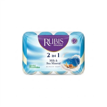 Мило тверде RUBIS Молоко та морські мінералі 2 в 1 4 х 90 г