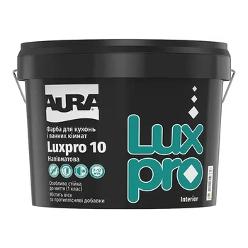 Напівматова фарба для кухонь та ванних кімнат AURA Luxpro 10 9.5 л