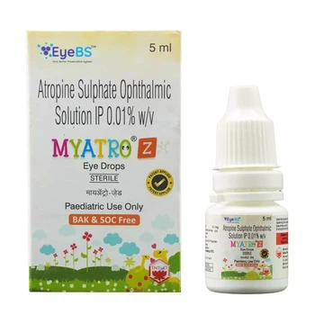 Очні краплі з атропіном 0,01% Myatro Atropine Eye Drops 5 мл для дітей з короткозорістю