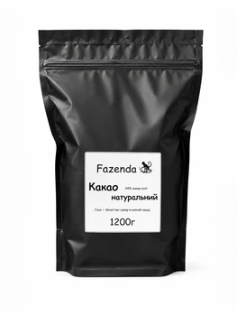 Какао Натуральное Fazenda неалкализированное премиум качества 1200г