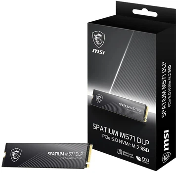 Dysk SSD MSI SPATIUM M571 DLP 4TB M.2 2280 NVMe PCIe 5.0 x4 3D NAND (SPATIUM M571 DLP PCIe 5.0 NVMe M.2 4T)