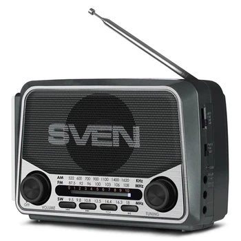 Радиоприемник SVEN SRP-525 Grey FM/AM/SW, USB, microSD, фонарик