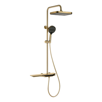 Душова колона MIXXUS PREMIUM SPACE-009-J BRUSHED GOLD з термостат. змішувачем з кноп. перемик. 3 режими (Колір матове золото) (MI6541)