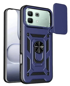 Чехол Camshield c кольцом-подставкой на Infinix Note 60 (X6879) / dark blue
